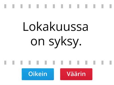 Sää, vuodenajat, kuukaudet