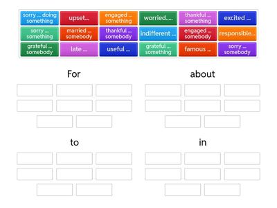 Adjectives with prepositions . Part 3-3