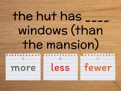 Grammar - more, fewer, less