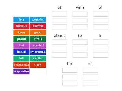 adj + prepositions Solutions Elementary 4E