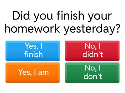Yes/No Questions – Past Simple