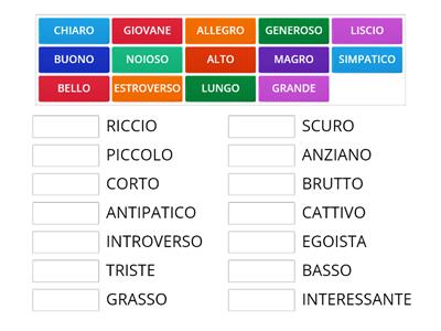 AGGETTIVI (per descrivere aspetto fisico e carattere)