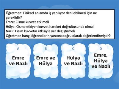 7.Sınıf Kuvvet ve Fiziksel Anlamda Yapılan İş