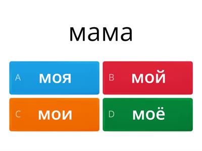 моё \ мой \ моя \ мои  