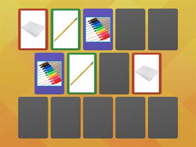 Memory oggetti di scuola