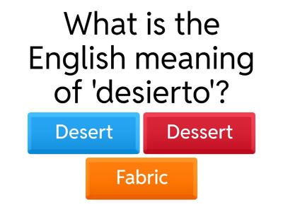 Cognates and False Cognates Quiz