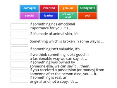 Speakout B1+, u1A, ex4a describing possessions