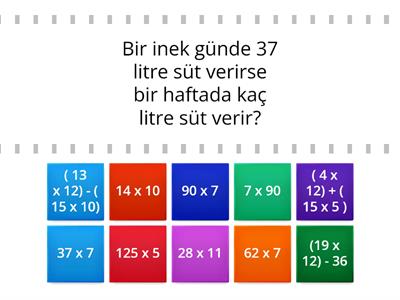 Matematik problem işlem eşleştirme kopyası