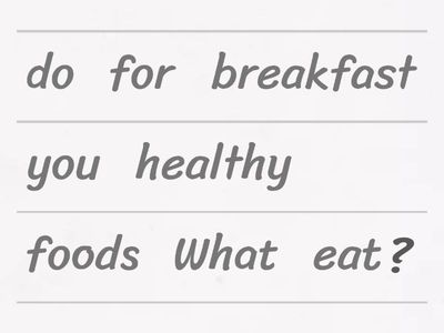 Healthy Habits - Questions