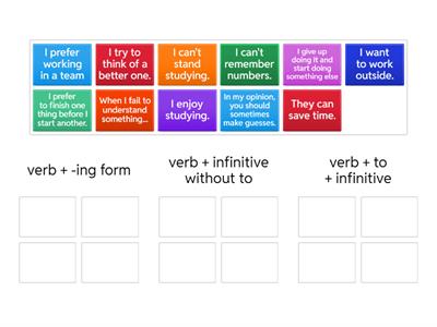 Verb patterns