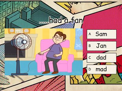 cvc reading. little fox quiz