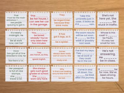 Modals of deduction (PRESENT)