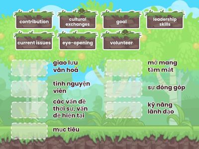 Vocabullary: Arrange the following words with suitable meaning in Vietnamese
