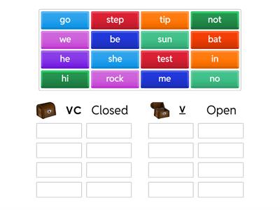 open/closed syllable sort