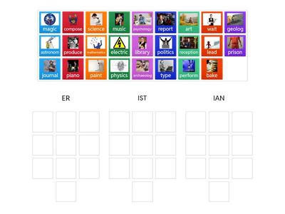 Word formation er/ist/ian -jobs