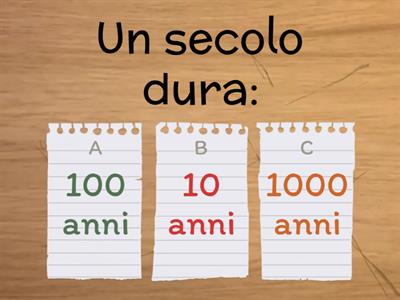 Quiz di storia - prima media