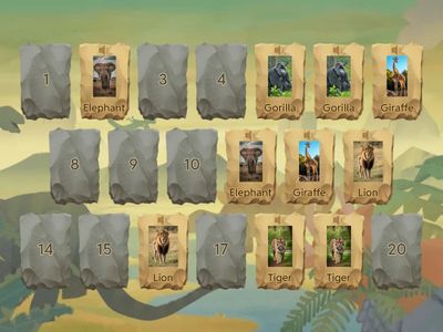 Wild Animals Memory Game