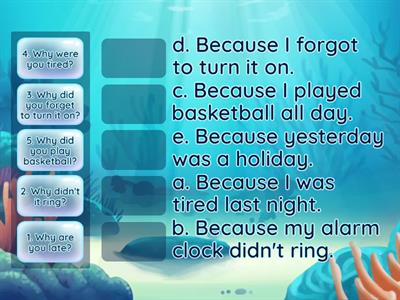 FF4 - UNIT 5 - GRAMMAR WHY BECAUSE