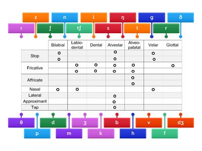Consontants: IPA diagram