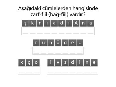 Türkçe Dersi Dil Bilgisi Testi