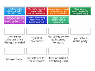 B1 reflexive pronouns. From Oxford English File for Spanish speakers, p. 74