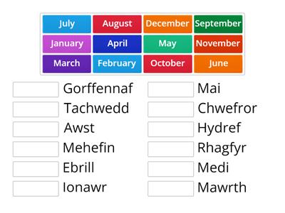 Misoedd y flwyddyn / Months of the year