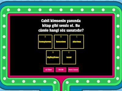 6.sınıf türkçe 6 tane söz sanatları 1 tane öznel nesnel