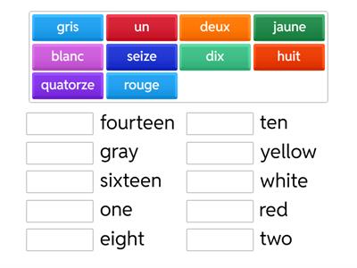 French Colors and Numbers