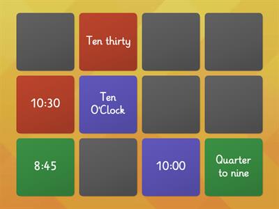 Numeracy Time Matching