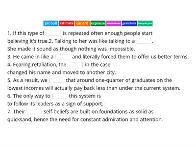 Damage control - vocabulary practice 