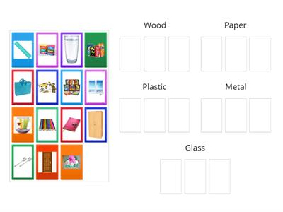 Materials sorting game