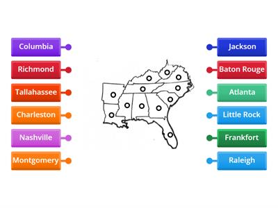  Southeast Capitals Map