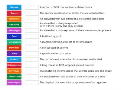 Genetics definitions