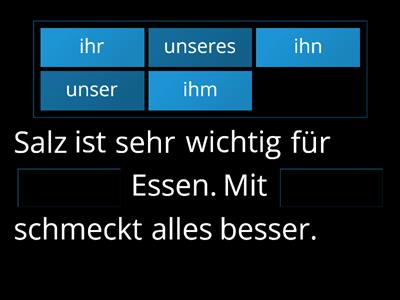 Essen + Personalpronomen/Possessivartikel