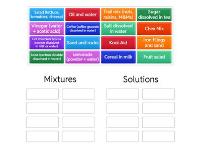 Mixtures and Solutions 