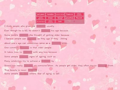 Ageing sentence starters