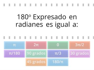 Grados y radianes.