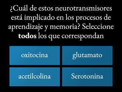 Elección Múltiple- Comprensión de Texto Neurotransmisores