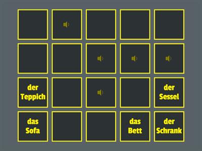Gedächnisspiel Wortschatz Möbel
