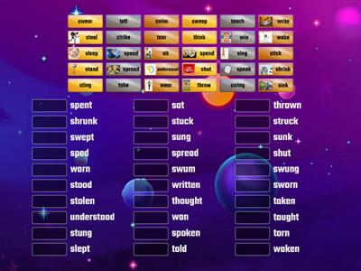 Irregular Verbs- matching V1 to V3