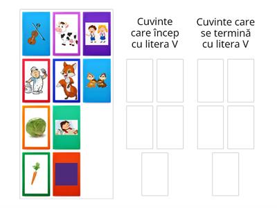 Litera V - sortare cuvinte