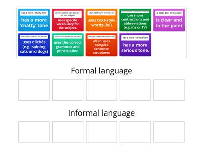 Formal and informal language