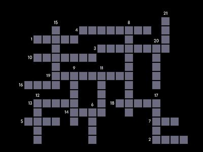 Palavra cruzada Unit 4