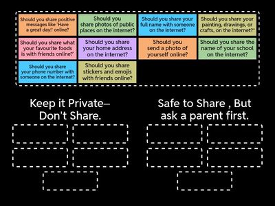 Help Clickeroo choose what’s safe to Share online and what needs to be Keep Private! 
