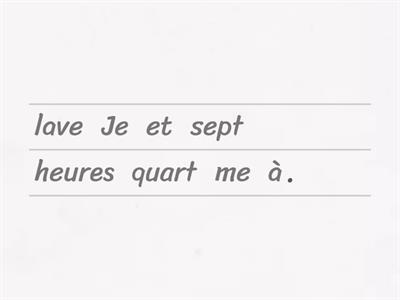 Y9 - daily routine and time unjumble