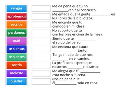 Subjuntivo emotion match up