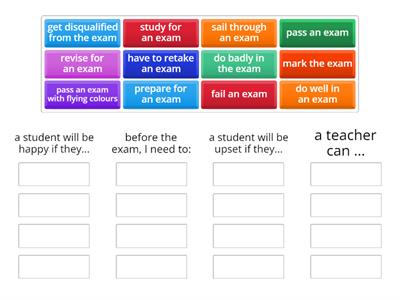 Collocations with "exam"