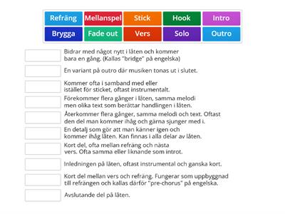 Formdelar i en pop/rocklåt