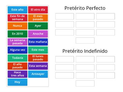 Tiempos verbales Contraste indefinido vs perfecto