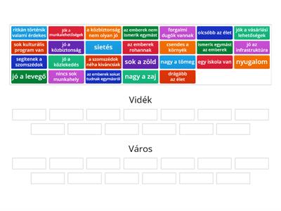 vidéki vs. városi élet